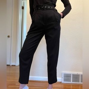 H&M super high waisted straight ankle pants with belt
